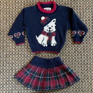 Vintage Heartworks 2 Piece Set ~ Sweater & Skirt Size 2T